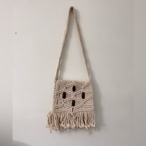 Vintage 70’s handmade macrame bag